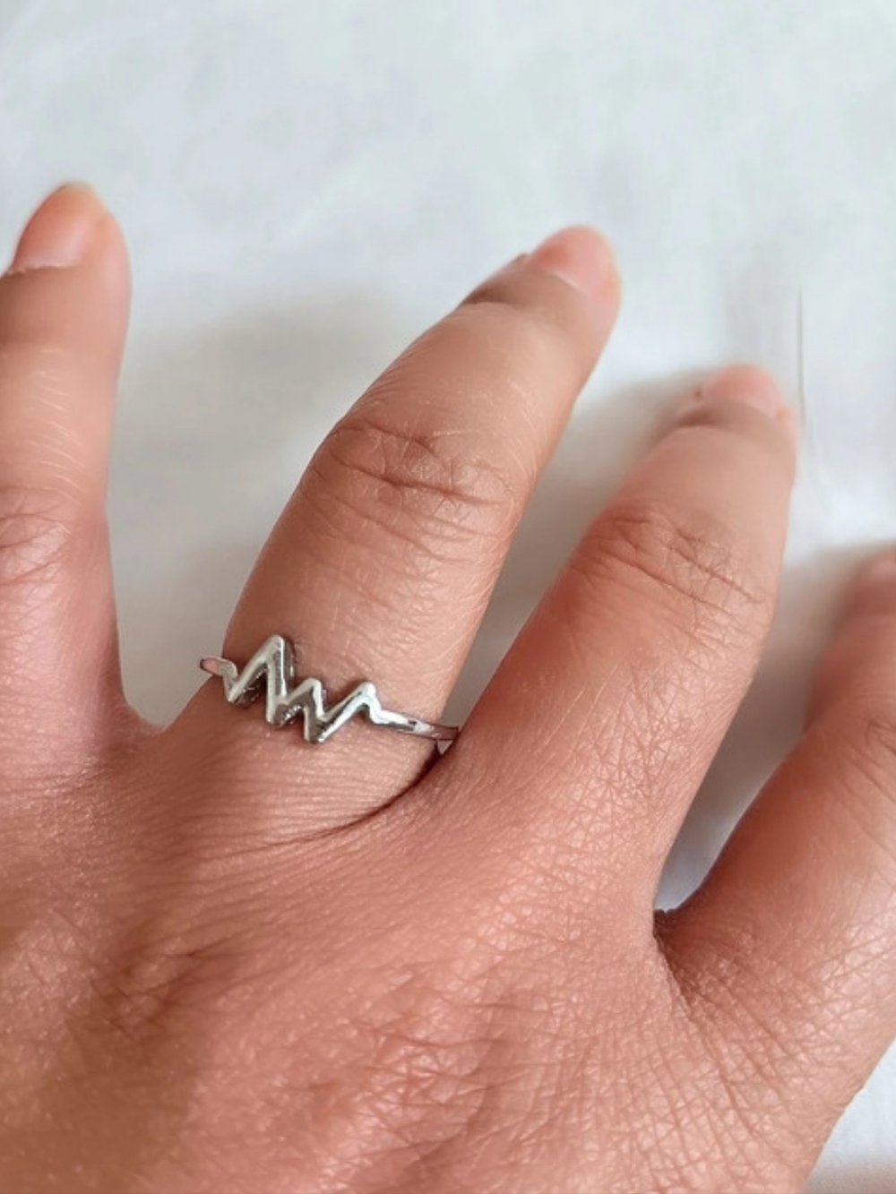 Silver Waveform Ring Size 7